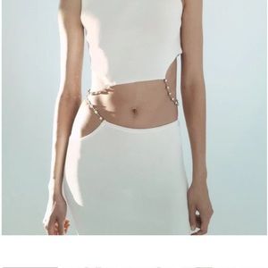 White jewel knit skirt